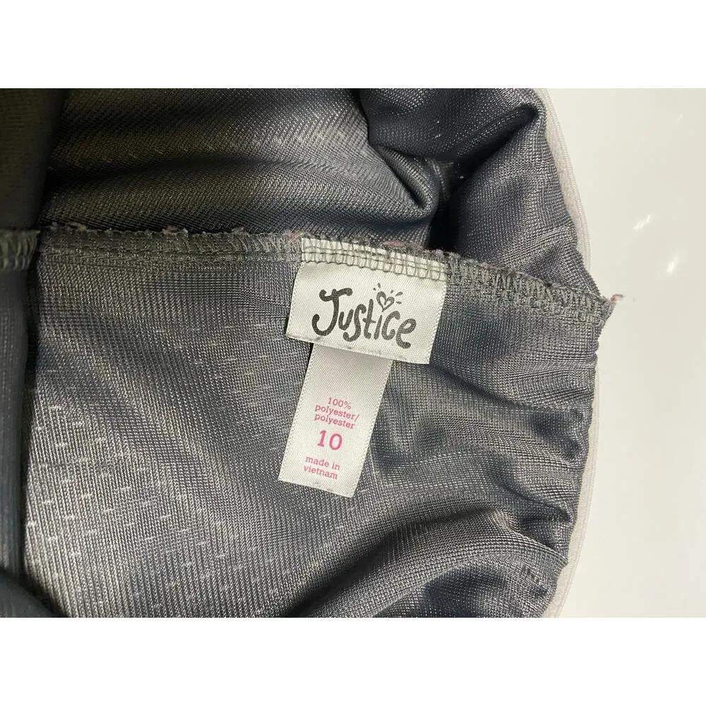 Justice Girls Shorts‎ Size 10 Gray White Mesh Athletic Gym